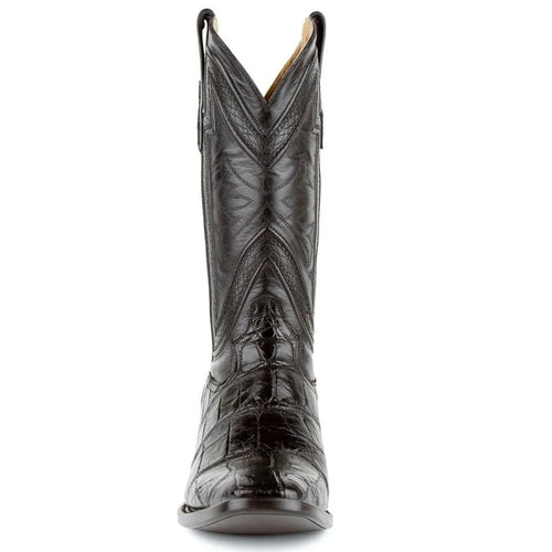 Ferinni Boot - Mens Dress Cowboy Boot - Ferrini Bronco Men's Print Pirarucu Fish Boots Handcrafted Black in Black Color