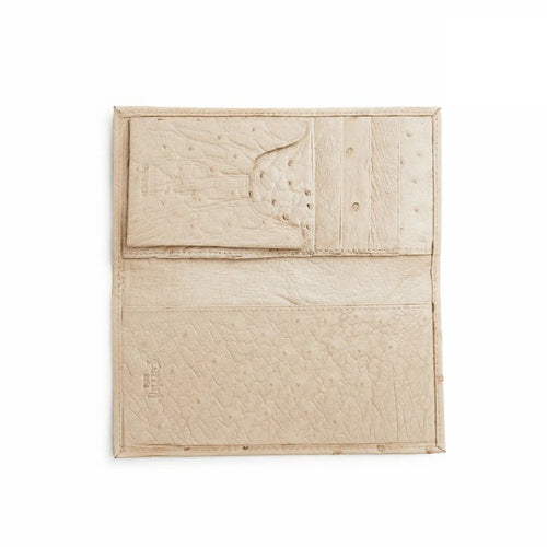 Ferrini Smooth Ostrich Checkbook Winter White