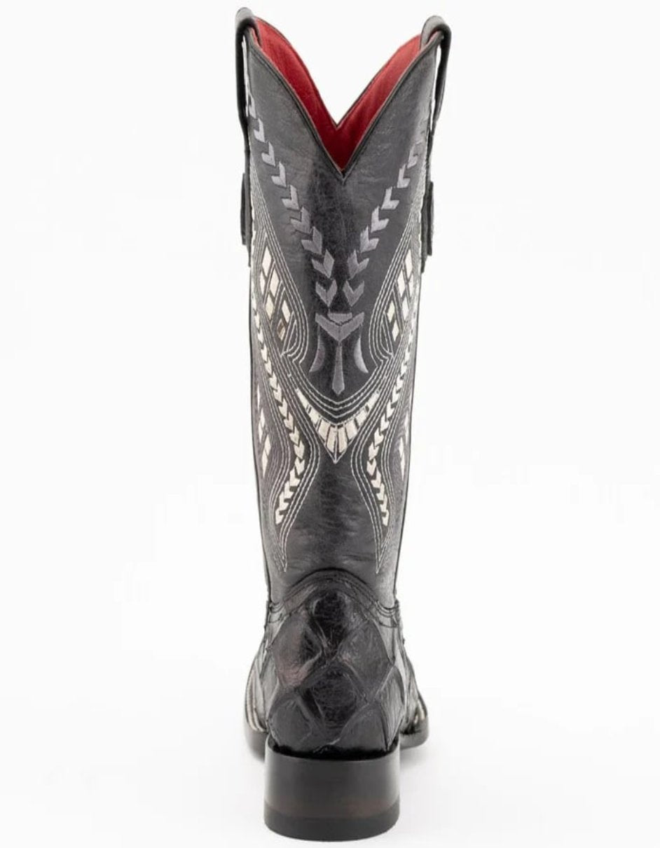 Ferrini Women's Bronco Square Toe Pirarucu Fish Print Boots