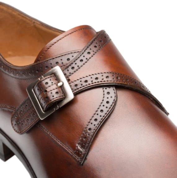 Forest Cognac Wing Tip Oxford Shoes for Men by Mezlan – Hand-Burnished Calfskin, Made in Spain