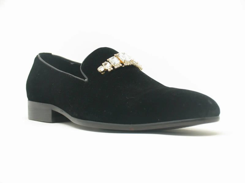 Carrucci Formal Velvet Loafer with studs