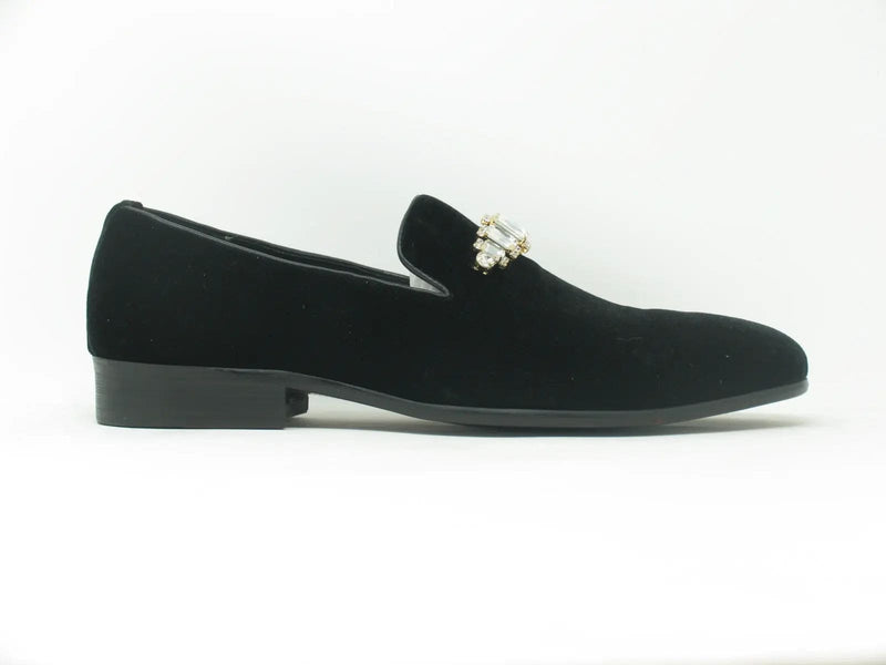 Carrucci Formal Velvet Loafer with studs