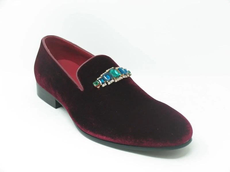 Carrucci Formal Velvet Loafer with studs