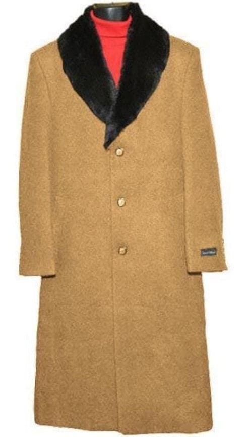 Mens Full Length Wool and Cashmere Overcoat - Winter Topcoats