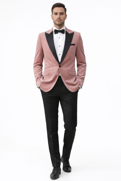 Pink Tuxedo for Men– Premium Satin Lapel Formal Suit