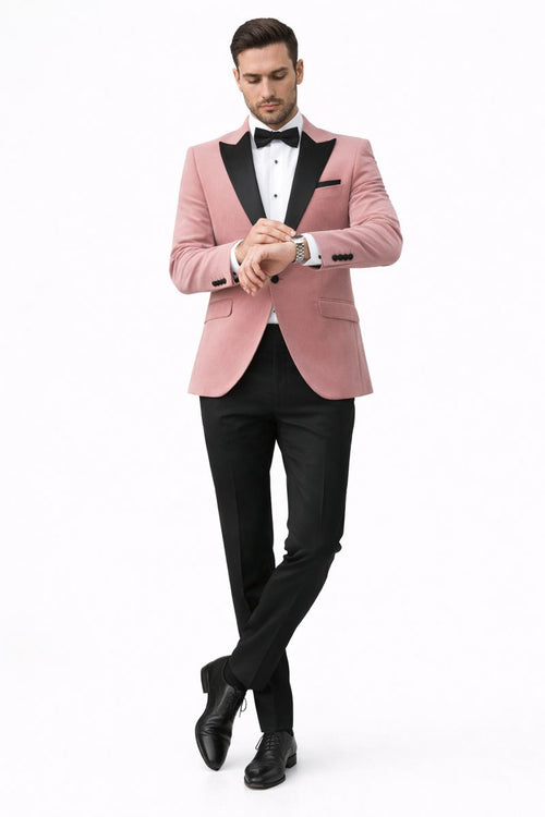 Pink Tuxedo for Men– Premium Satin Lapel Formal Suit