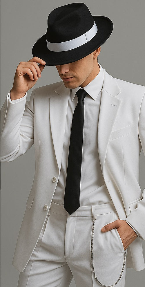 Gangster Suit - Mobster Suit - Mafia Suit For Mens Long Tuxedo Zoot White Suit