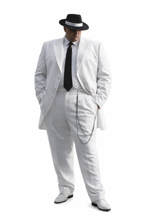 Gangster Suit - Mobster Suit - Mafia Suit For Mens Long Tuxedo Zoot White Suit
