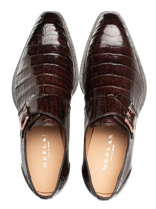 Mezlan Men's Gator Buckle Shoes Sport Brown Gigolo