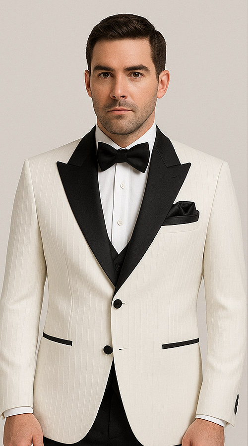 Black Gatsby Tuxedo - Classic 1920s-Inspired Mens Formal Suit