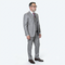 Mens Ticket Pocket Peak Lapel Double breasted Vest 100% Wool Tom Ford Style Modern Fit in Color "Grey" By Statement