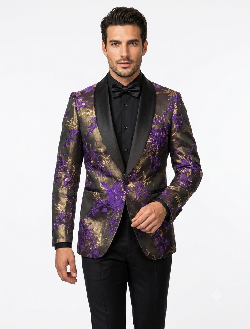 Mardi Gra Custom - Purple and Gold Two Toned Tuxedo