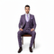 Rossi Man MAX RM1834 Slim Fit 3-Piece Suit – Elegant Purple Formalwear for Men