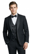 Men's Black Double Shawl Lapel Tuxedo with Satin Trim for Wedding & Prom