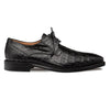 Giovane Fuscus Black Crocodile Cap Toe Derby Shoes by Mezlan – Genuine Exotic Leather Made in Spain