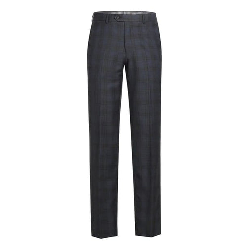 Stretch Performance Single Breasted Slim Fit Grey and Tan Plaid