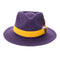 Men's Classic Two Tone Fedora Dress Hat in Purple & Gold