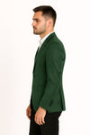 Mens Green Paisley Tuxedo Jacket – Slim Fit Embossed Formal Blazer for Weddings and Special Events in Soft velvet Fabric With Black Pants