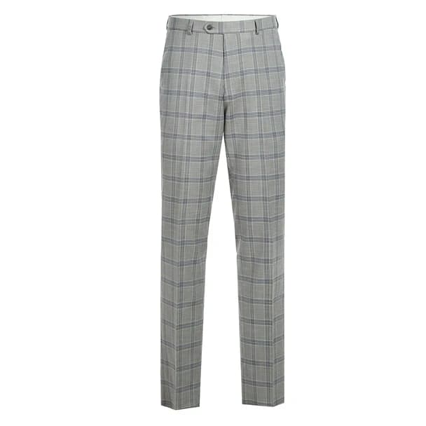 Renoir Clothing - Renoir Suit - Renoir Fashion - Stretch Performance 2-button Slim Fit Grey And Blue Check Renoir Suit