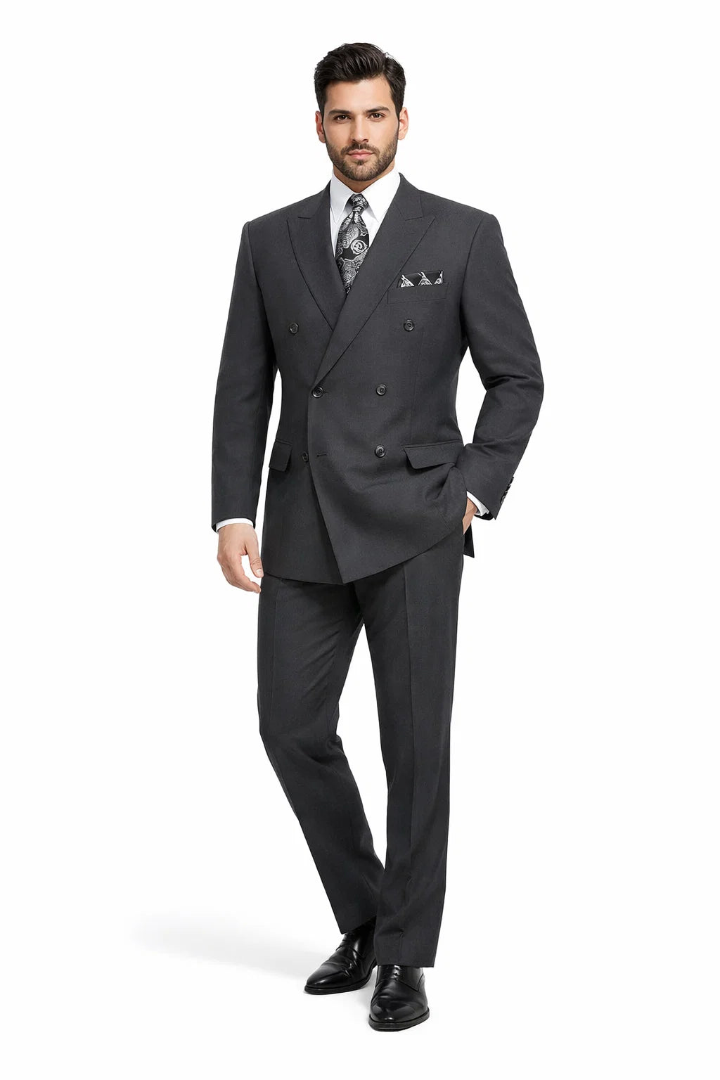 Grey Double Breasted Suit