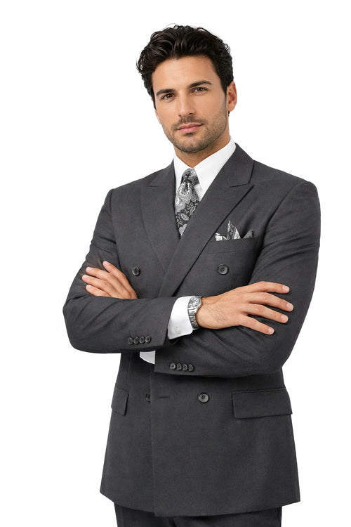 Grey Double Breasted Suit