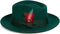 Gangster 100% Australian Wool Crushable Mens Fedora Hat - Removable Feather Gangster Hunter Green Mens Fedora Hat