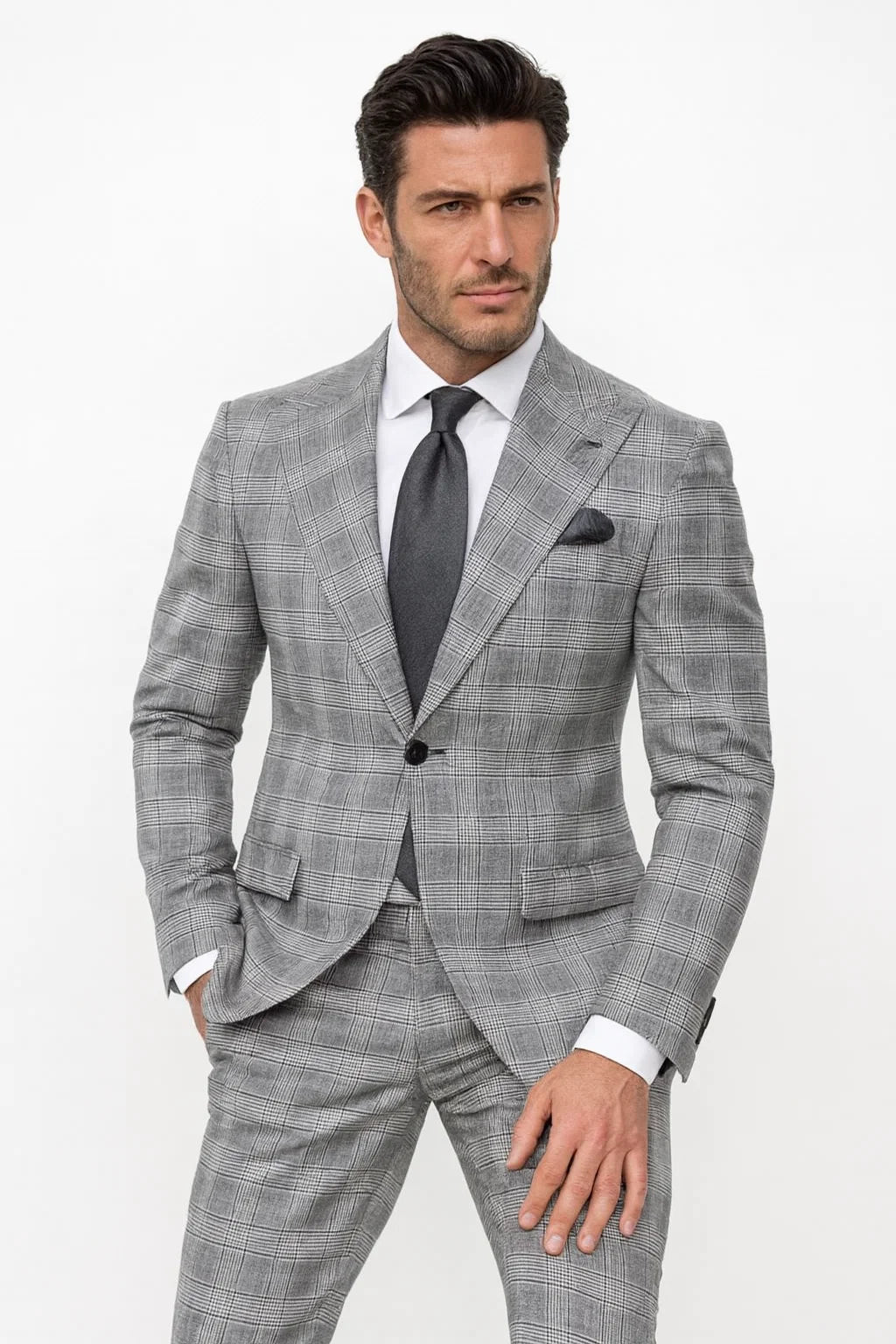 Grey Plaid Suit