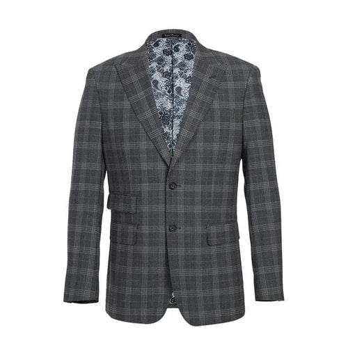Wool Stretch Double Breasted Slim Fit Grey