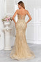 High Couture HC1008 Long Formal Glitter Print Corset Prom Dress