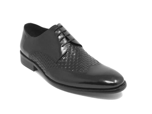 Mens Hand-Braided Leather Woven Oxford Shoes