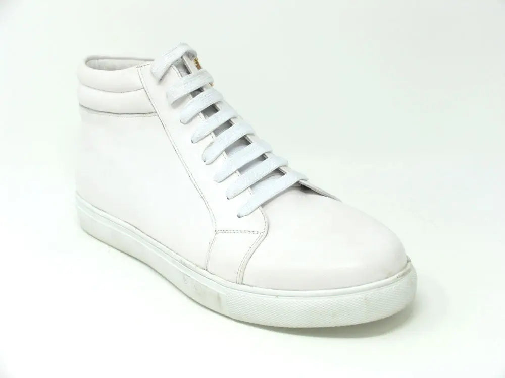 Men’s High-Top Leather Sneakers with Side Zipper