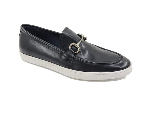 Men's Leather Slip-On Sneaker with Horsebit Detail
