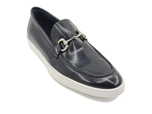 Men's Leather Slip-On Sneaker with Horsebit Detail