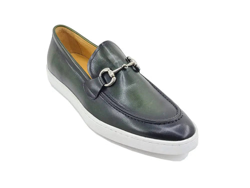 Men's Leather Slip-On Sneaker with Horsebit Detail