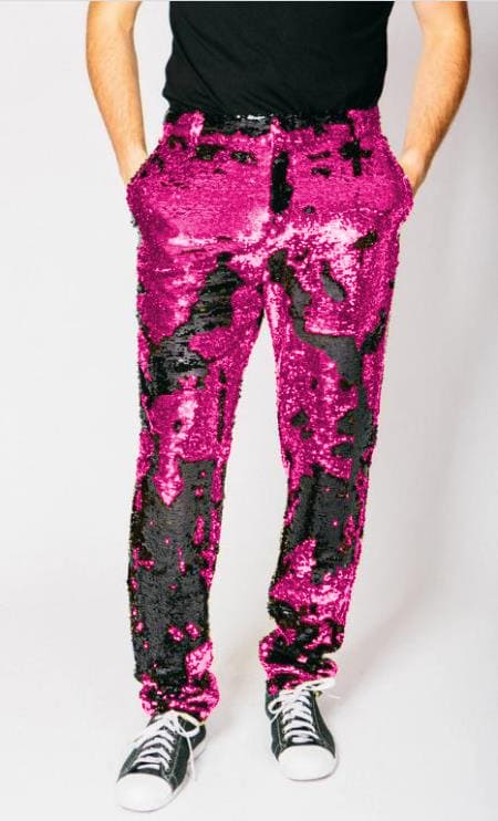 Mens Sequin Pants - Hot Pink Dress Party Pants | Alberto Nardoni Mens Sequin Pants - Hot Pink Dress Party Pants | Alberto Nardoni