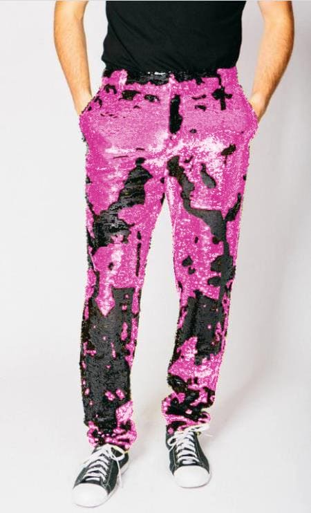 Mens Sequin Pants - Pink Dress Party Pants | Alberto Nardoni