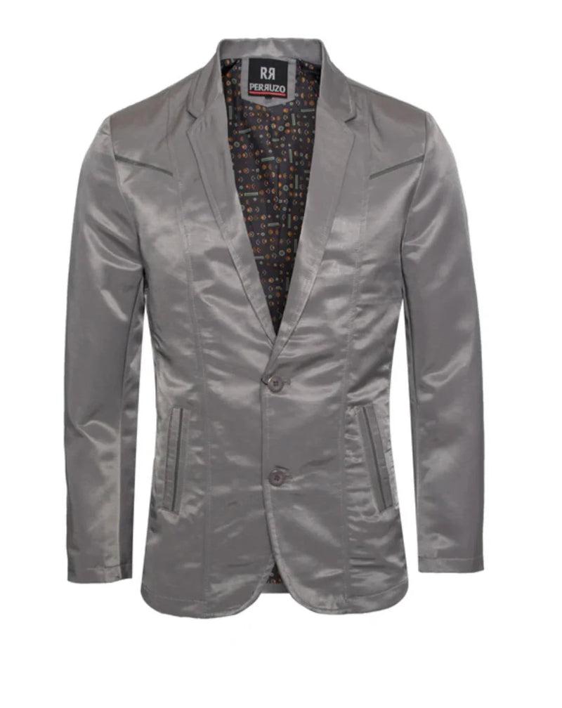 Men's Western Grey Blazer Slim Fit Steel Gray Sport Coat for Weddings, Business & Formal Events
