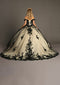 Chicas HF3088 Printed Black BallDress Floral Floor-Length Tulle Dress