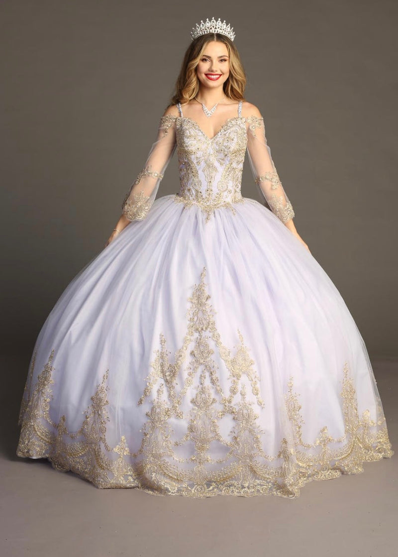 Chicas F3033L Romantic QuinceaƱera Royal BallDress Sweetheart Long Tulle Dress