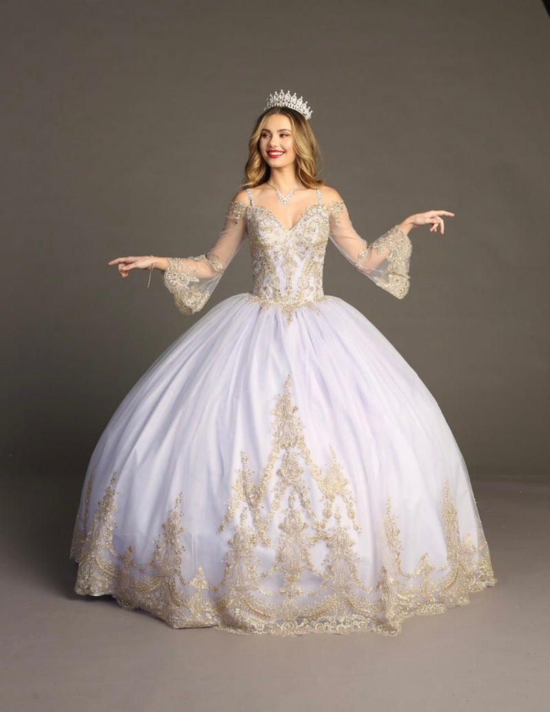 Chicas F3033L Romantic QuinceaƱera Royal BallDress Sweetheart Long Tulle Dress