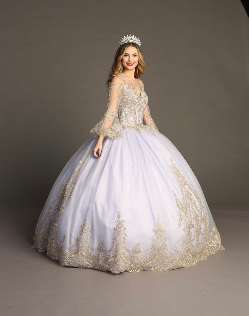 Chicas F3033L Romantic QuinceaƱera Royal BallDress Sweetheart Long Tulle Dress