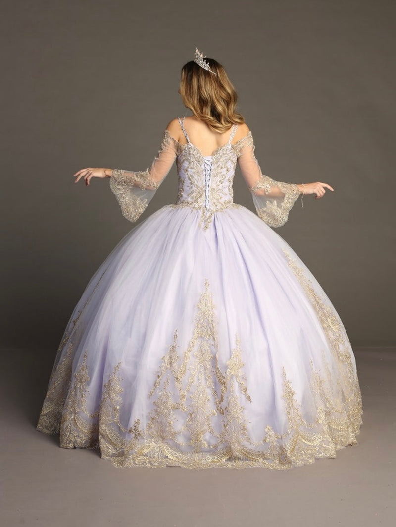 Chicas F3033L Romantic QuinceaƱera Royal BallDress Sweetheart Long Tulle Dress