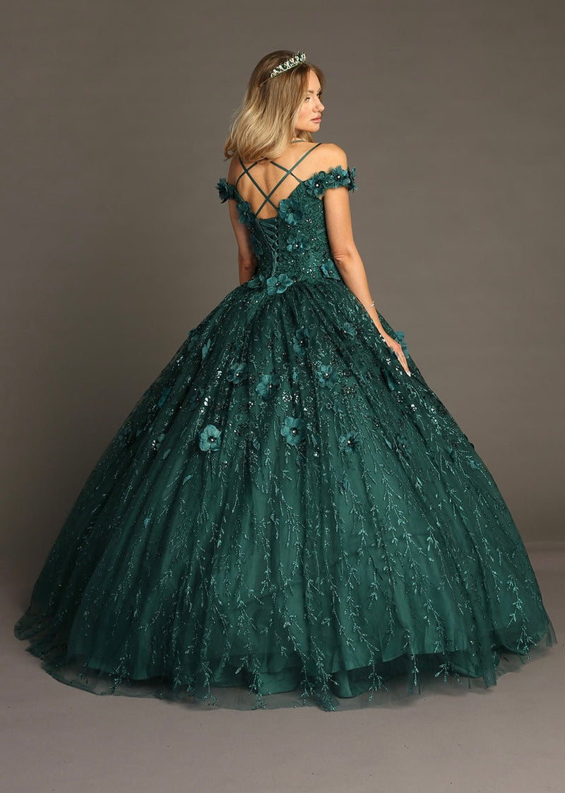 Chicas HF3073 Elegant Printed Metallic Royal BallDress Strapless Tulle Dress