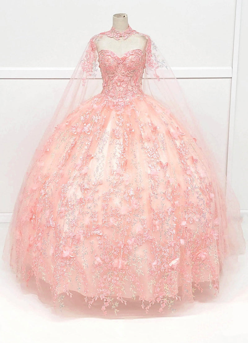 Chicas HF3067 Printed Glitter QuinceaƱera Blue BallDress Strapless Tulle Dress