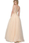 Chicas BT9022 Prom A-Line V-Neck Floor-Length Sequin Tulle Dress