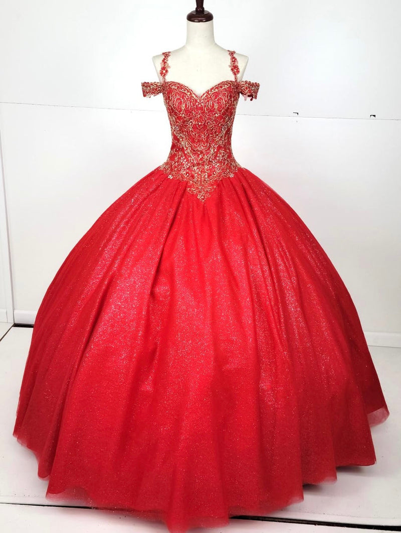 Chicas C1535 QuinceaƱera Royal BallDress Floor-Length Corset Embroidered Tulle Dress