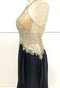 Chicas C9186 Black Mermaid Halter Floor-Length Beaded Satin Dress