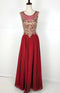 Chicas C9156 Formal Black Illusion Floor-Length Chiffon Dress