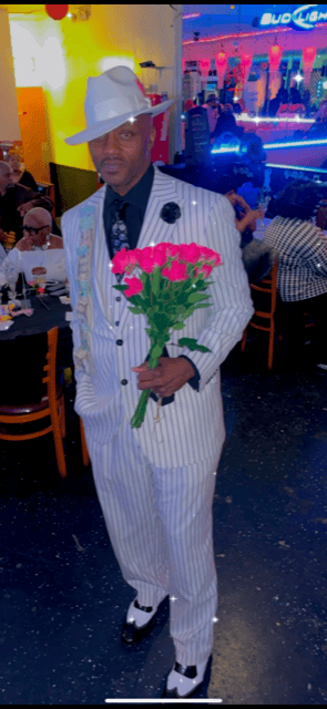 White and Black Pinstripe Vested Suit - Party Suit - Bold Stripe Suit