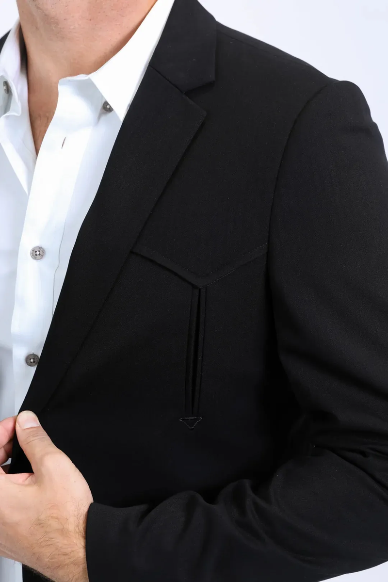 Black Western Sport Coat for Men by Platini – Bold Casual Blazer